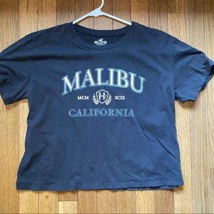 EUC Malibu CA Cali California crop t-shirt pajama pj top shirt size medium M
